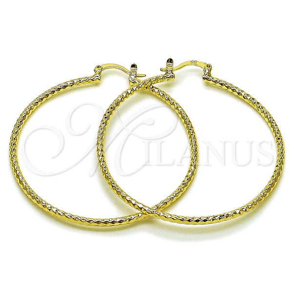 Argolla Grande 02.170.0296.1.50 Oro Laminado, Diamantado, Tono Dorado