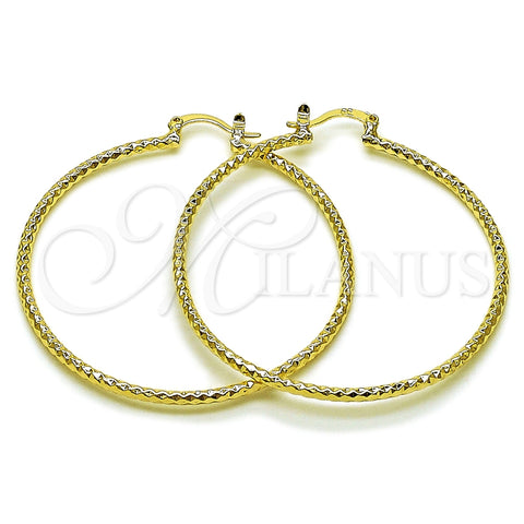 Argolla Grande 02.170.0296.1.50 Oro Laminado, Diamantado, Tono Dorado