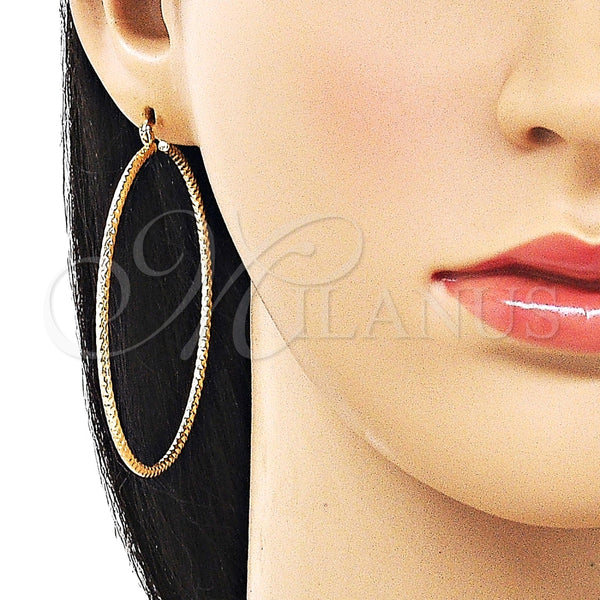 Argolla Grande 02.170.0296.1.60 Oro Laminado, Diamantado, Tono Dorado