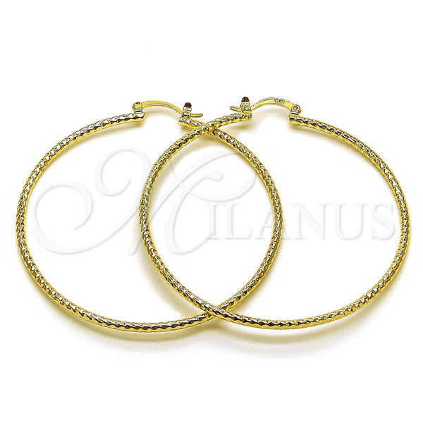 Argolla Grande 02.170.0296.1.60 Oro Laminado, Diamantado, Tono Dorado
