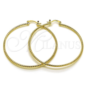 Argolla Grande 02.170.0296.1.60 Oro Laminado, Diamantado, Tono Dorado