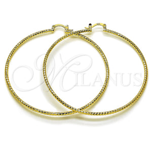 Argolla Extra Grande 02.170.0296.1.70 Oro Laminado, Pulido, Tono Dorado