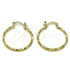 Argolla Mediana 02.170.0572.30 Oro Laminado, Diseño de Torcido, Diamantado, Tono Dorado