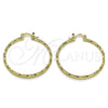 Argolla Mediana 02.170.0572.40 Oro Laminado, Diseño de Torcido, Diamantado, Tono Dorado