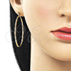 Argolla Grande 02.170.0572.50 Oro Laminado, Diseño de Torcido, Diamantado, Tono Dorado