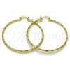 Argolla Grande 02.170.0572.50 Oro Laminado, Diseño de Torcido, Diamantado, Tono Dorado