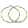 Argolla Grande 02.170.0572.60 Oro Laminado, Diseño de Torcido, Diamantado, Tono Dorado