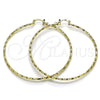 Argolla Extra Grande 02.170.0572.70 Oro Laminado, Diseño de Torcido, Diamantado, Tono Dorado