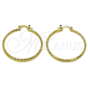 Argolla Mediana 02.170.0523.1.40 Oro Laminado, Diamantado, Tono Dorado