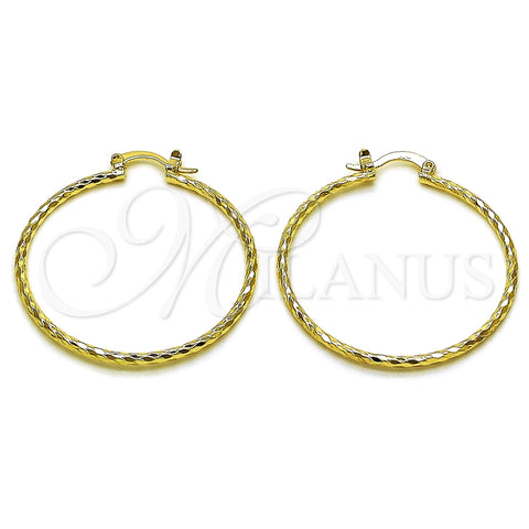 Argolla Mediana 02.170.0523.1.40 Oro Laminado, Diamantado, Tono Dorado