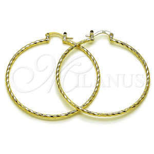 Argolla Extra Grande 02.170.0523.1.50 Oro Laminado, Diamantado, Tono Dorado