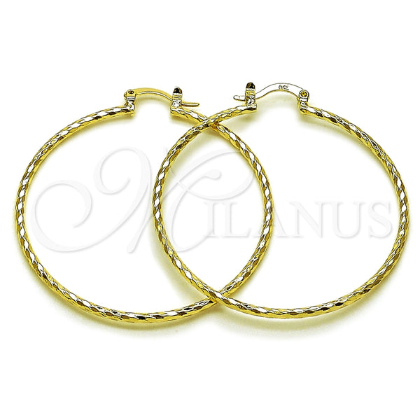 Argolla Extra Grande 02.170.0523.1.50 Oro Laminado, Diamantado, Tono Dorado
