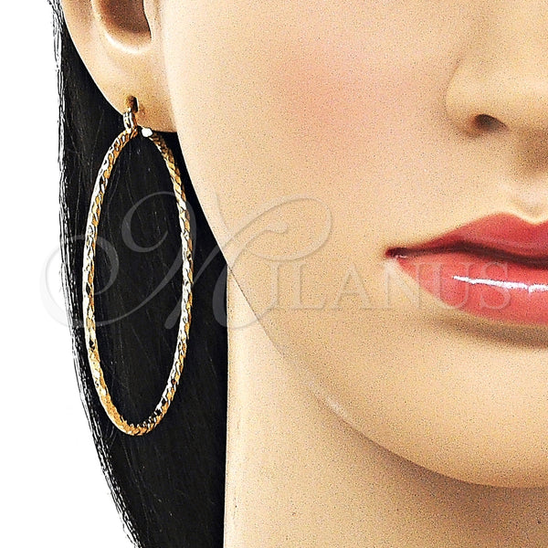 Argolla Extra Grande 02.170.0523.1.60 Oro Laminado, Diamantado, Tono Dorado