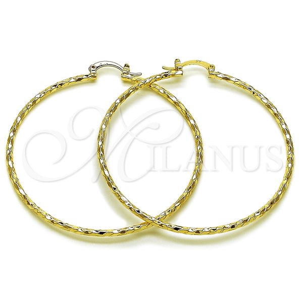 Argolla Extra Grande 02.170.0523.1.60 Oro Laminado, Diamantado, Tono Dorado