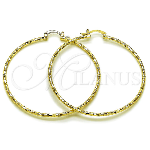 Argolla Extra Grande 02.170.0523.1.60 Oro Laminado, Diamantado, Tono Dorado