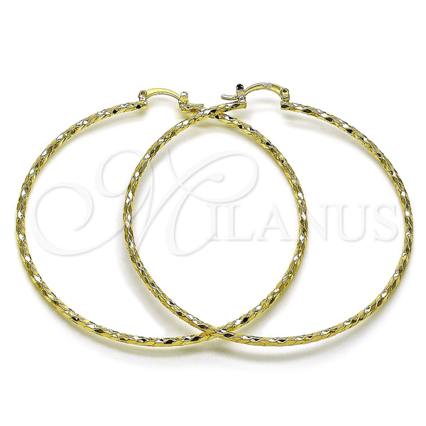 Argolla Extra Grande 02.170.0523.1.70 Oro Laminado, Diamantado, Tono Dorado