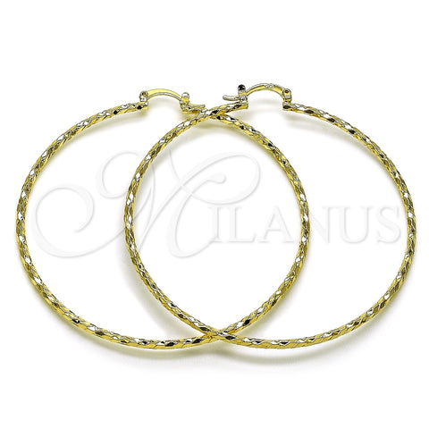 Argolla Extra Grande 02.170.0523.1.70 Oro Laminado, Diamantado, Tono Dorado