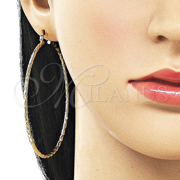 Argolla Extra Grande 02.170.0573.70 Oro Laminado, Diamantado, Tono Dorado