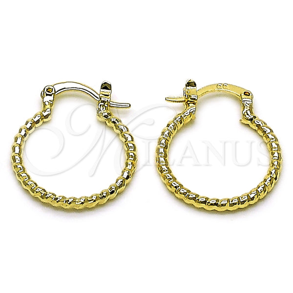 Argolla Pequeña 02.168.0036.20 Oro Laminado, Diamantado, Tono Dorado