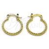 Argolla Pequeña 02.168.0036.20 Oro Laminado, Diamantado, Tono Dorado