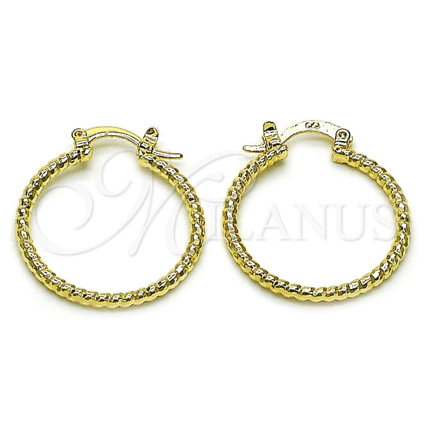 Argolla Pequeña 02.168.0036.25 Oro Laminado, Diamantado, Tono Dorado