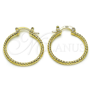 Argolla Pequeña 02.168.0036.25 Oro Laminado, Diamantado, Tono Dorado