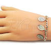 Pulsera de Dije 03.331.0085.1.07 Oro Laminado, Diseño de Guadalupe y Figaro, Pulido, Tono Dorado (Thickness, 7 Inches Length)