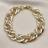 Pulsera Elegante 03.331.0102.1.08 Oro Laminado, Pulido, Tres Tonos (Thickness, 8 Inches Length)