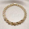 Pulsera Elegante 03.283.0502.07 Oro Laminado, con Zirconia Cubica Blanca, Pulido, Tono Dorado (Grosor 06 MM, 7 Pulgadas de Largo)