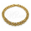 Pulsera Elegante 03.283.0502.07 Oro Laminado, con Zirconia Cubica Blanca, Pulido, Tono Dorado (Grosor 06 MM, 7 Pulgadas de Largo)