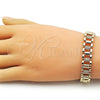 Pulsera Elegante 03.283.0503.07 Oro Laminado, con Zirconia Cubica Blanca, Pulido, Tono Dorado (Grosor 11.2 MM, 7 Pulgadas de Largo)