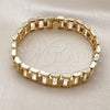 Pulsera Elegante 03.283.0503.07 Oro Laminado, con Zirconia Cubica Blanca, Pulido, Tono Dorado (Grosor 11.2 MM, 7 Pulgadas de Largo)