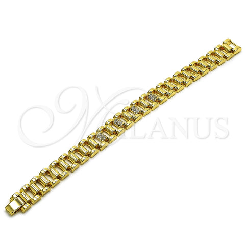 Pulsera Elegante 03.283.0503.07 Oro Laminado, con Zirconia Cubica Blanca, Pulido, Tono Dorado (Grosor 11.2 MM, 7 Pulgadas de Largo)