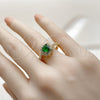 Anillo de Boda 01.283.0054 Oro Laminado, Diseño de Cluster, con Zirconia Cubica Verde y Blanca, Pulido, Tono Dorado (Talla Unica)