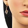 Arete Colgante 02.283.0302 Oro Laminado, con Multicolor and Blanca Zirconia Cubica, Pulido, Tono Dorado