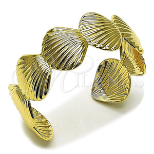 Aro Individual 07.428.0007 Oro Laminado, Diseño de Concha, Pulido, Tono Dorado (Grosor 23 MM, Talla Unica)