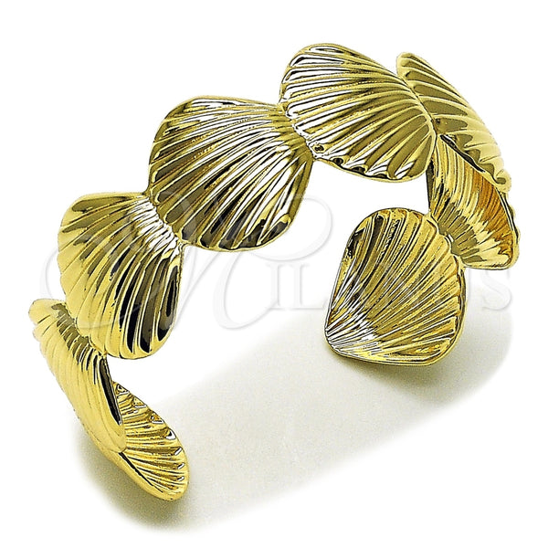 Aro Individual 07.428.0007 Oro Laminado, Diseño de Concha, Pulido, Tono Dorado (Grosor 23 MM, Talla Unica)