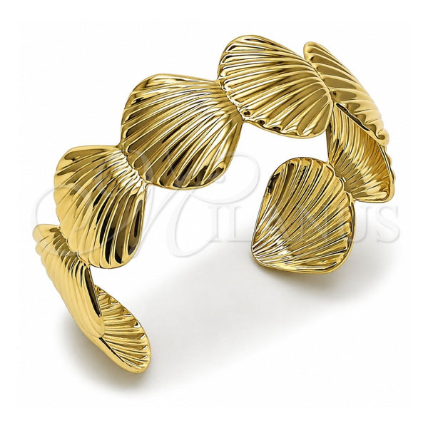 Aro Individual 07.428.0007 Oro Laminado, Diseño de Concha, Pulido, Tono Dorado (Grosor 23 MM, Talla Unica)