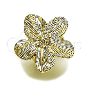 Anillo Elegante 01.428.0013 Oro Laminado, Diseño de Flor, Diamantado, Tono Dorado (One size fits all)