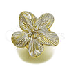 Anillo Elegante 01.428.0013 Oro Laminado, Diseño de Flor, Diamantado, Tono Dorado (One size fits all)