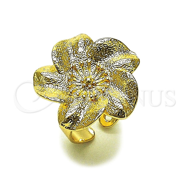 Anillo Elegante 01.428.0014 Oro Laminado, Diseño de Flor, Mate, Tono Dorado (One size fits all)