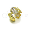 Anillo Elegante 01.428.0015 Oro Laminado, Diseño de Concha, Pulido, Tono Dorado (One size fits all)