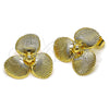 Arete Dormilona 02.428.0053 Oro Laminado, Diseño de Flor, Diamantado, Tono Dorado