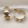 Argolla Pequeña 02.428.0057.20 Oro Laminado, Diseño de Concha, Pulido, Tono Dorado