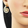 Arete Dormilona 02.428.0059 Oro Laminado, Diseño de Caracol y Torcido, Pulido, Tono Dorado