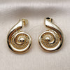 Arete Dormilona 02.428.0059 Oro Laminado, Diseño de Caracol y Torcido, Pulido, Tono Dorado
