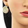 Arete Dormilona 02.428.0061 Oro Laminado, Diseño de Caracol, Pulido, Tono Dorado