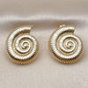 Arete Dormilona 02.428.0061 Oro Laminado, Diseño de Caracol, Pulido, Tono Dorado