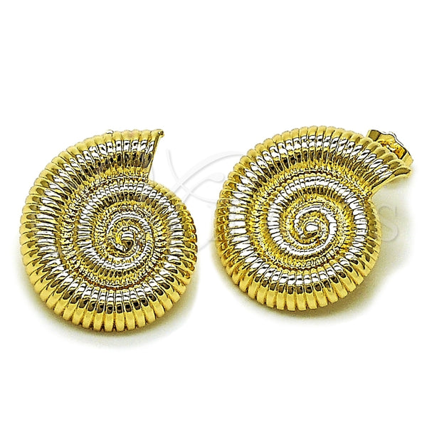 Arete Dormilona 02.428.0061 Oro Laminado, Diseño de Caracol, Pulido, Tono Dorado