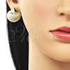 Arete Dormilona 02.428.0062 Oro Laminado, Diseño de Concha y Hueco, Pulido, Tono Dorado